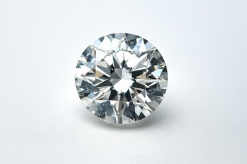 Brilliant cut diamond with exceptional clarity and brilliance Isolated on a white background