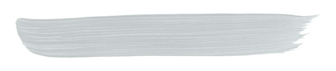 Paint brush texture stroke. Abstract neutral painting element in grey, blue gray color. Textured gouache drawn template with smear. Artistic hand painted object, form, figure, background