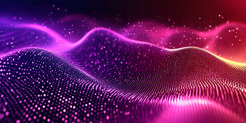 Abstract Purple Particle Wave in Motion