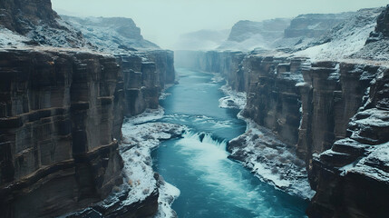 Winter River Gorge Landscape Photography
