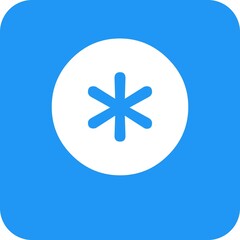 Star icon in filled white circle.