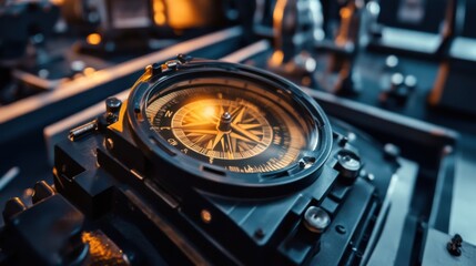 Obraz premium Close-up view of navigation equipment during security check,