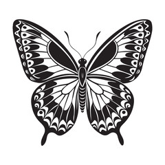 Butterfly silhouette vector illustrations isolated on a white background.