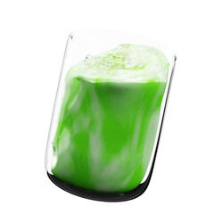 3D Matcha Latte Illustration