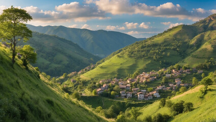 Fototapeta premium Tree-covered Hill