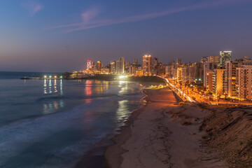 Fototapeta premium Beirut beach and skylines overview at sunset, Lebanon