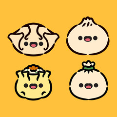 Dimsum Kawaii Cute Vector Illustration