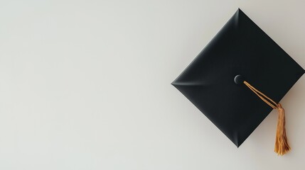 Academic achievement and celebrating higher education success conceptual idea with red mortarboard graduation cap with clipping path cutout in ghost mannequin technique isolated on white background