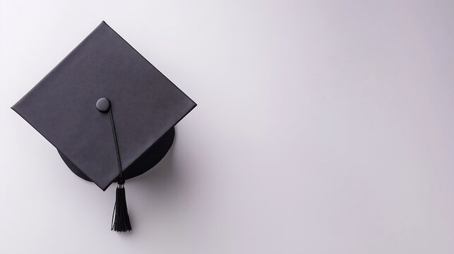 Academic achievement and celebrating higher education success conceptual idea with red mortarboard graduation cap with clipping path cutout in ghost mannequin technique isolated on white background