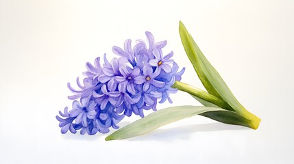 Watercolor, purple hyacinth clipart, detailed, high in detail, white background