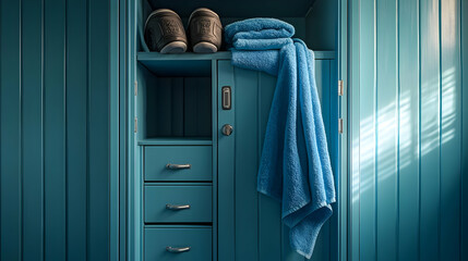 Teal Locker Room Still Life Photography