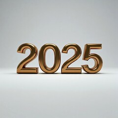 2025 with 3d design and gold metal effect