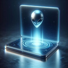 Alien Hologram on Futuristic Device