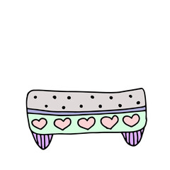 ПечатьDecorative stand. Doodle illustration of a pot for plants.