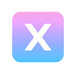 ピンクと青のグラデーション｜Xアイコン	