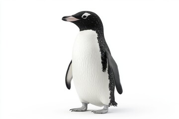 Obraz premium Realistic 3D render of a penguin standing upright Isolated on a white background