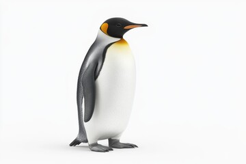 Fototapeta premium Realistic 3D render of a penguin standing upright Isolated on a white background
