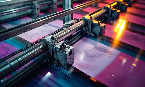 printing machine working in factory