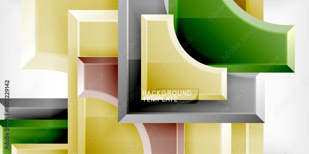 Poster Geometric design abstract background - circles and triangles