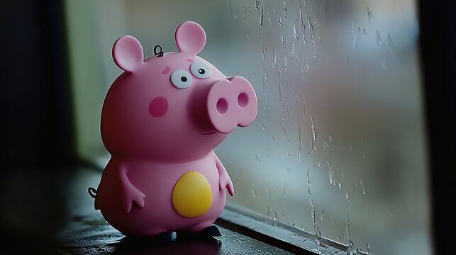 ：Whimsical World of Animation: A Cheerful Cartoon Pig Embracing the Joys of Life with Playful Charm and Colorful Personality