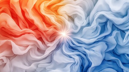 Rainbow swirl abstract art background vibrant colorful wallpaper design with orange and white vortex graphic modern digital artistic creation
