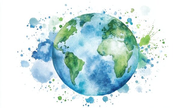 Exquisite watercolor world globe earth, a vibrant depiction of global unity, travel, and cultural exchange