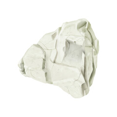 Rock stones with boulder fragments with cracks and rough texture. Watercolor digital illustration. Piece of rock in the sea isolated on white background. Large boulder with small pebbles. © Elena