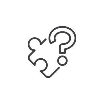 recommend clip art: Puzzle with a question mark line icon
