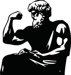 Aristotle was a Greek philosopher and polymath of the classical period in Ancient Greece. Vector illustration drawn by hand.