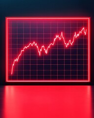 A glowing red graph displaying an upward trend, representing growth and positive performance.