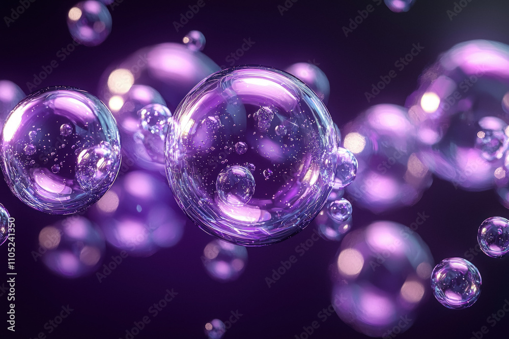 Canvas Prints Purple Bubble Background