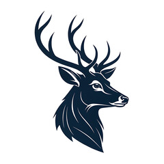 the deer head black silhouette vector illustration