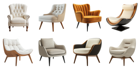 Chair die cut no bg png for inteior decoration purpose concept.