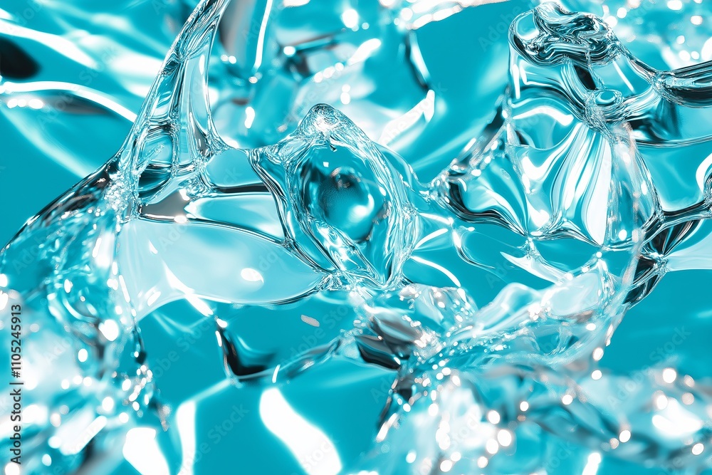 Poster a symmetrical composition of water ripples in soft blue tones, creating a sense of calm