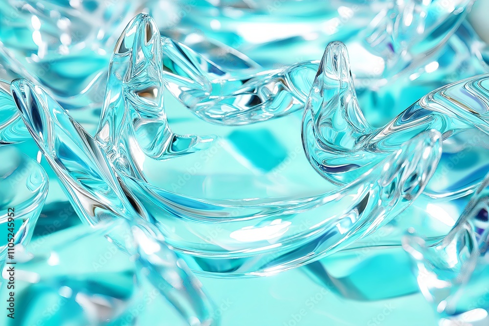 Poster a symmetrical composition of water ripples in soft blue tones, creating a sense of calm