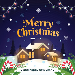 Fototapeta premium Merry christmas gradient illustrations vector