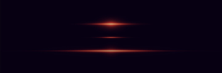 Set of red lines, neon light effect.