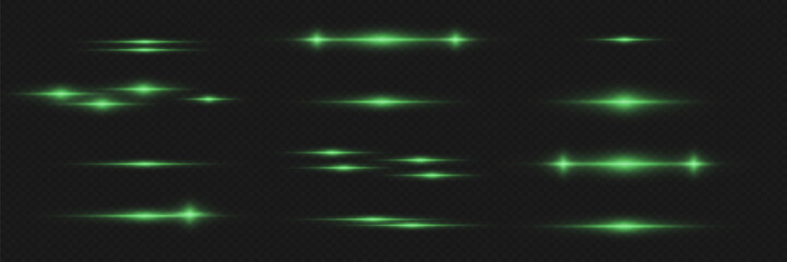 Neon laser beams, and horizontal lines of light.