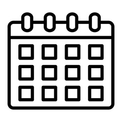 Calendar Vector Line Icon Design