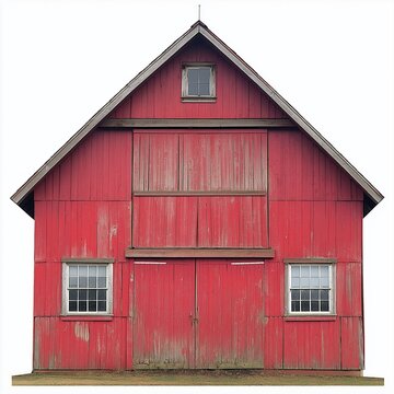 A barn isolated on white background. It is an agricultural building usually on farms and used for various purposes.