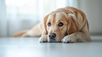 Golden Retriever Relaxing at Home