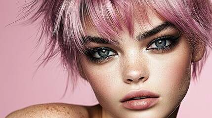 Transformative styling session deep plum hair with a subtle shine urban salon beauty tutorial contemporary studio close-up focus on edgy straight hair design