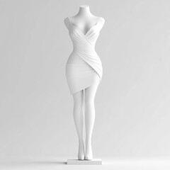 Naklejka premium Dress On Mannequin Isolated