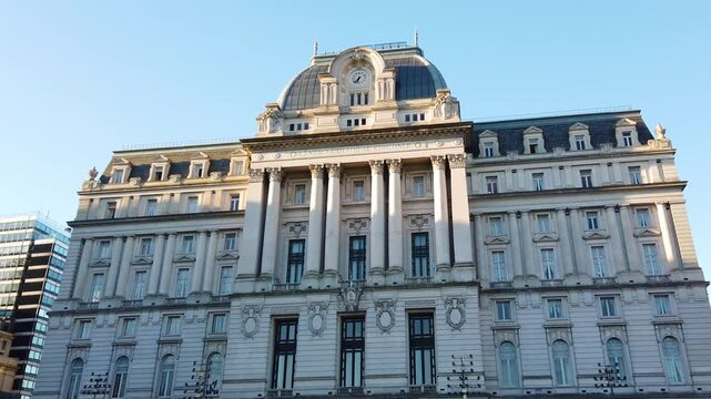 Panoramic of Sarmiento Cultural Center ex Kirchner in Buenos Aires City Skyline