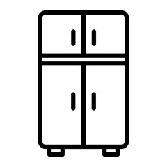 Refrigerator Vector Line Icon Design