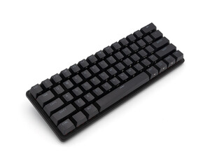 Black Compact Mechanical Keyboard with Angled View