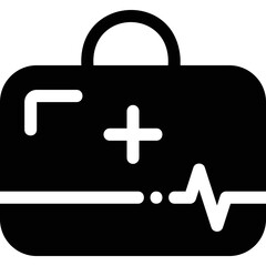 First Aid Bag with Cross and ECG Line