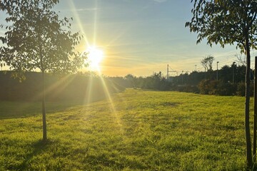 alba in campagna, sunrise in the countryside