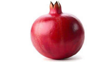 Ripe red pomegranate fruit isolated on white.