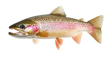Obraz premium Rainbow trout isolated on white background.